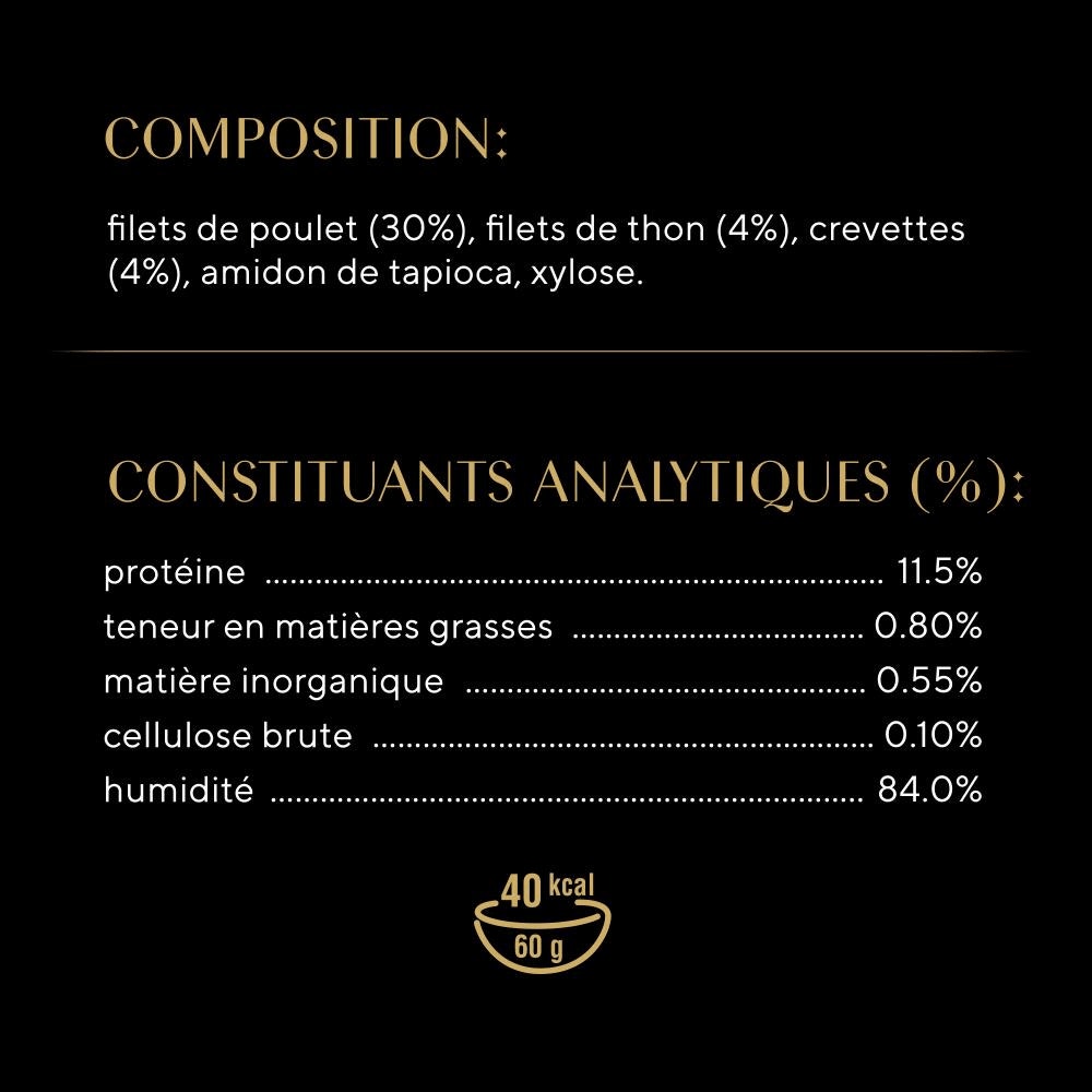 Poulet Aux Crevettes Et Aux Poissons De L'Océan 1 x 60g - Filets - 2