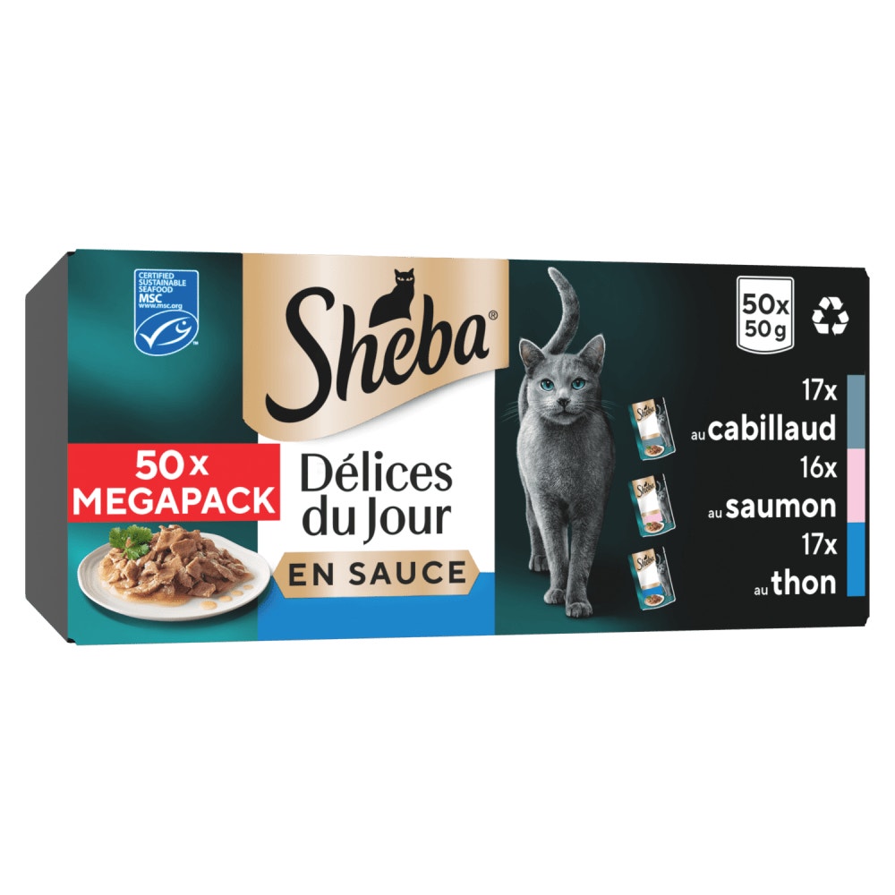 Sachets Fraîcheur MEGA pack aux poissons 50 x 50g - Délices Du Jour - 1