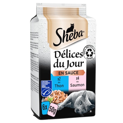 Poissons Au Saumon Et Au Thon En Sauce 6 x 50g - Délices Du Jour